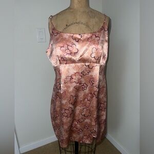 wild fable Peach Satin Floral Mini Dress